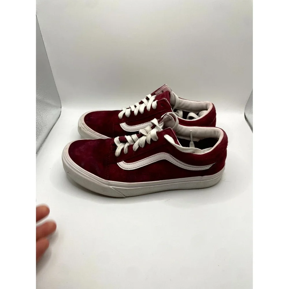 Vans Old Skool Burgundy Suede Skateboard Shoes VN000D7Z4QU Mens 6 Womens 7.5